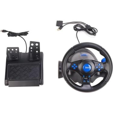 Imagem de Volante Para Jogos, Abs Multifuncional 3 Em 1 Roda De Corrida De Jogo Com Rotação De 180 Graus Com Pedais Para Pc