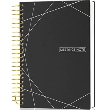 Imagem de FLYING EAGLE Caderno de reuniões com itens de ação, caderno de trabalho para anotações, 120 folhas, caderno de reuniões A5 para escritório, agenda de reuniões, livro para homens e mulheres