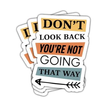 Imagem de Adesivo de 3 peças Don't Look Back You're Not Going That Way Cute Frog Motivation Quote Sarcastic Dont Look Back You're Not Going That Way Adesivos de carro para laptop garrafa de água caixa de