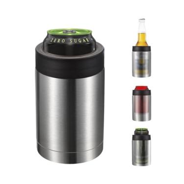 Imagem de PATIKIL Slim Can Cooler, 350 ml, com isolamento térmico, para latas e garrafas regulares, prata