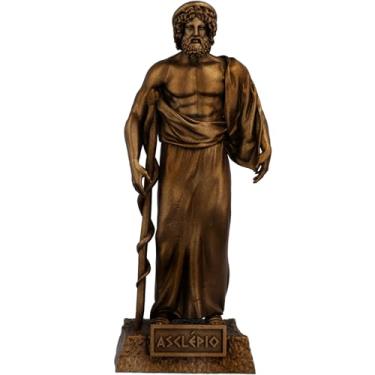 Imagem de Estátua Asclépio - Esculápio Deus Grego da Medicina - Versão 2 (Cor Cobre Antigo)