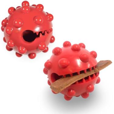 Imagem de Kit 2 bolinhas para cachorro caes brinquedo pet bola petisqueira mordedor resistente antiestresse