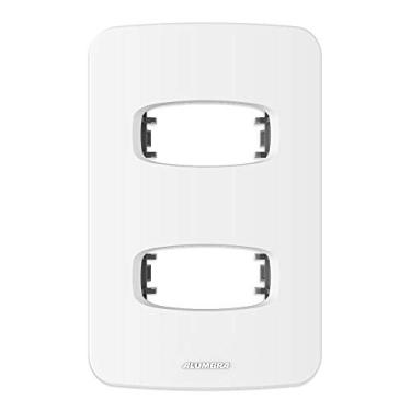 Imagem de Placa 4X2 2 Módulos Distanciados com Suporte, Alumbra, Gracia 85301, Branco