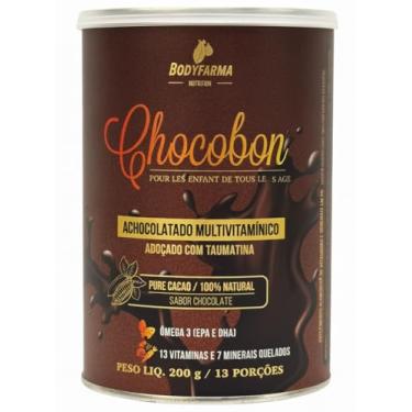 Imagem de Bodyfarma Nutrition Achocolatado Saudável Chocobon multivitamínico com 13 vitaminas ativas, 7 minerais e ômega 3 sem açúcar, Complemento alimentar para toda família - Lata 200g