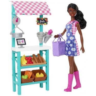 Imagem de Boneca Barbie Carreiras e Playset, Tema de Fazenda com Boneca Moda Morena, Móveis e Acessórios
