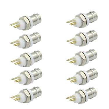 Imagem de Conector RF isolado para painel de solda com conector QMseller BNC fêmea Jack anteparo - (10 peças)