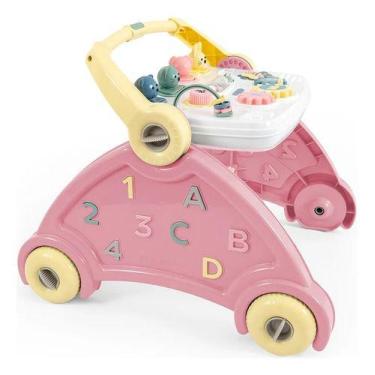 Imagem de Andador Didático Bebê Musical 4 Em 1 Picolor Rosa Poliplac