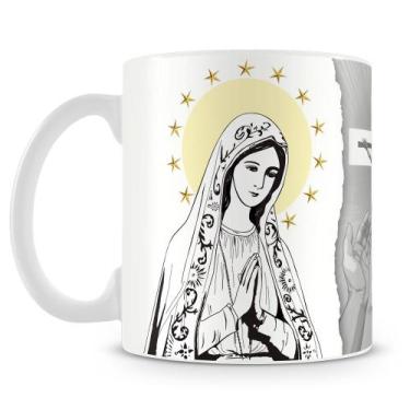 Imagem de Caneca Oração Nossa Senhora de Fátima - Cerâmica 325ml - Amo Canecas