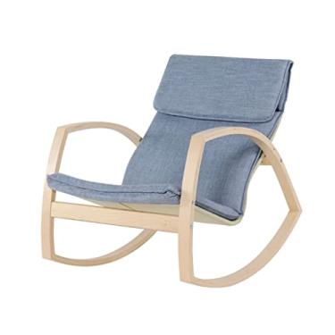 Imagem de UISLA Braço de balanço interno, para sala de estar, com moldura de madeira, braço acolchoado de tecido removível para idosos, confortável, lazer individual para quarto, escritório