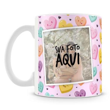 Imagem de Caneca Personalizada Coraçãozinho com Estampa para 2 Fotos - Porcelana