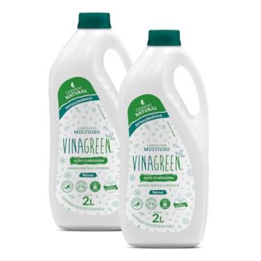 Imagem de Kit 2 Limpador Multiuso 2l Vinagre Orgânico Ação Clareador Piso Azulejo Cozinha Banheiro Vaso Sanitário Elimina Fungos Bactérias Mau Cheiro Crosta Amarelão (Natural)