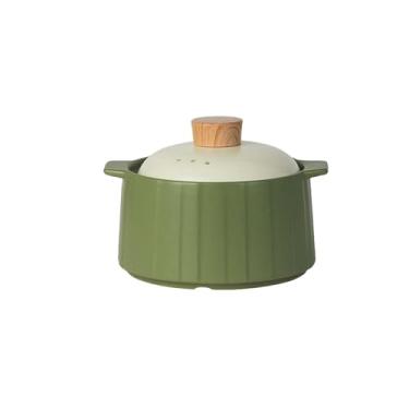 Imagem de Utensílios de mesa criativos simples com tigelas de cerâmica sob o esmalte - caçarola vertical verde de frutas 2,8 L
