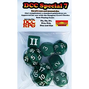 Imagem de Special 7 - Green - Set of 7 Rare and Unusual RPG dice Approved for use with Dungeon Crawl Classics