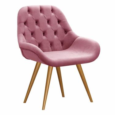 Imagem de Poltrona Decorativa Lua Botonê Cadeira Pé Madeira Palito Moderna