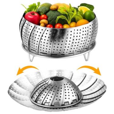 Imagem de Cesto Cozimento A Vapor Aço Inox 26cm Legumes Cozinha - Yab
