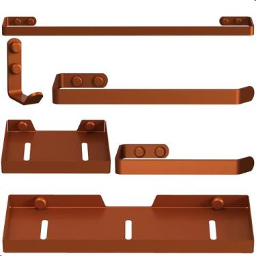 Imagem de Kit Acessórios Para Banheiro Rose Gold 6 Peças Plus - CromoShop Home a