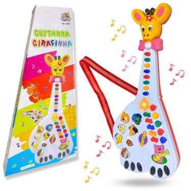 Imagem de Guitarra Infantil Musical Luz Som Animais Piano Fazendinha - Europio