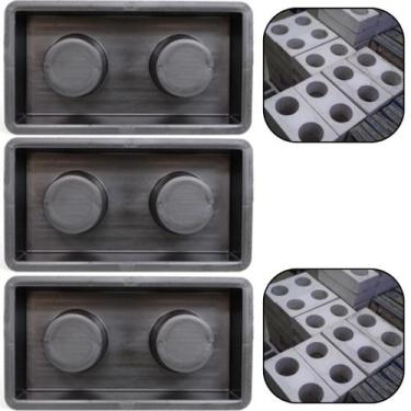 Imagem de 3 Unidades Forma Molde Base p Fabricar Bloco Tijolo de Concreto Muro E