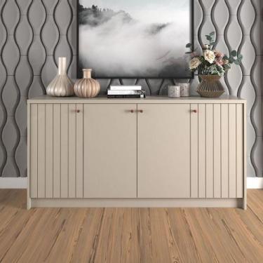 Imagem de Balcão Buffet Lia 4 Portas 3 Prateleiras Off White - Cimol, Branco