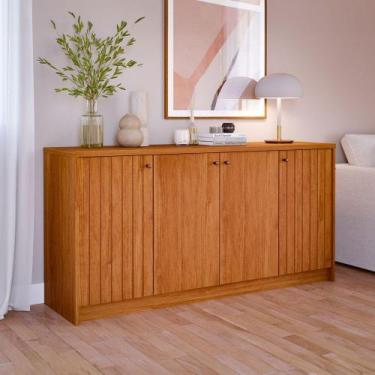 Imagem de Balcão Buffet Lia 4 Portas 3 Prateleiras Cinamomo - Cimol, Marrom