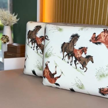 Imagem de Jogo de Lençol Cama 3 e 2 Peças Estamapados 100% Algodão com Elástico e Toque Macio (Queen, Horse)