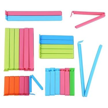 Imagem de Clipes de vedação de saco de alimentos, 27 peças de clipes de vedação de saco plástico de tamanhos variados para lanche café batata frita saco de armazenamento de alimentos