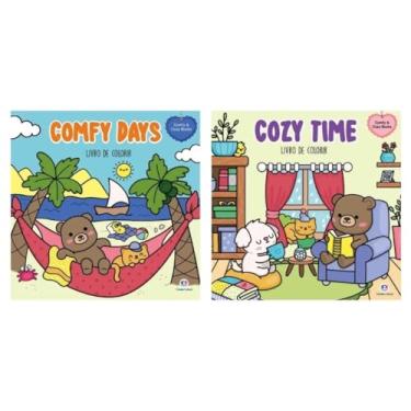 Imagem de Kit de Livros de Colorir Comfy Days e Cozy Time, 2 Volumes, Desenhos para Relaxamento e Diversão