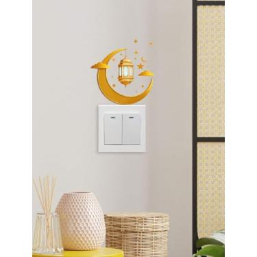 Imagem de 1 adesivo decorativo de parede adesivo de interruptor padrão de lanterna adesivo à prova d'água removível PVC sala de estar quarto banheiro decoração de parede adesivo interruptor