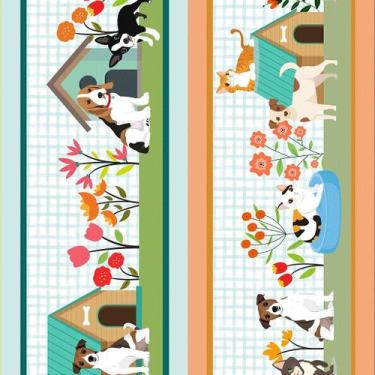 Imagem de Tecido Tricoline Estampa Digital Barrado Pet - Peripan - 50 x 150 cm -