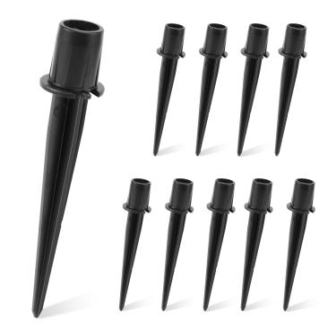 Imagem de 10 peças de estacas de substituição de luz solar ao ar livre, 13,5 x 2,1 cm, pontas de substituição de tocha de metal, liga de alumínio, peças de aterramento para jardim, quintal, paisagem, lâmpadas