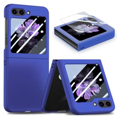 Imagem de Capa para Samsung Z Flip 5 com vidro temperado completo de 360 graus ultrafino para PC para Samsung Galaxy Z Fold 3 4 5 Flip 5 5G, azul marinho, para Samsung Z Fold 3