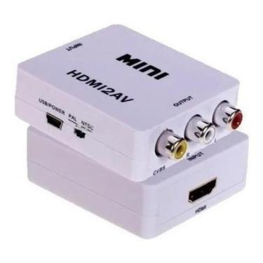 Imagem de Adaptador Mini Conversor De Hdmi Para Video Composto 3Rca Av