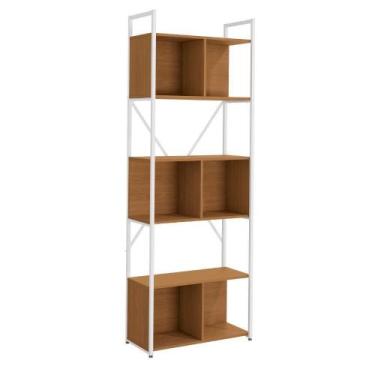 Imagem de Estante Alta Com 3 Nichos 202x72 Cm Li014 Canela Branco Kpb Canela Bra