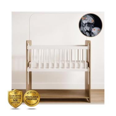 Imagem de Berço BabySense Com Grade Móvel Colçhão, Mini Berço Infantil Bedside E
