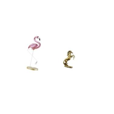Imagem de Fenteer Elegante Escultura de Flamingo em Resina, Peça de Arte Moderna para Decoração de Casa, Jardim, Lareira Ou Mesa, com Suporte de Metal. Artesanato Feito