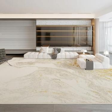 Imagem de Tapetes de decoração para quarto de área grande, estilo creme, para sala de estar, macio e fofo, tapete de pelúcia grosso para casa (200x300 cm/B)