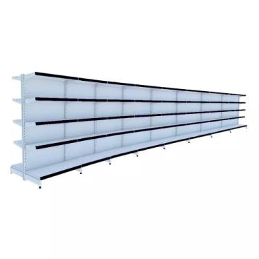 Imagem de Gondola Centro 170 Fit Ate 8 Metros Branco 80 Bandeja Pe Preto - AMAPÁ