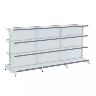 Imagem de Gondola Centro 137 Fit Ate 3 Metros Branco 24 Bandeja Pe Cinza - AMAPÁ