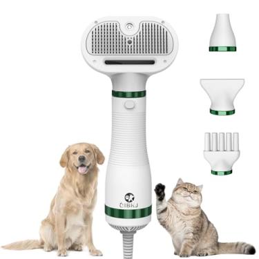 Imagem de Escova para secador de pelos de cães com escova a vapor para gatos com função de secagem, escovas a vapor para gatos em ambientes internos, furminador para gatos, escova de cuidados a vapor para