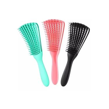 Imagem de Escova Polvo Para Todo Cabelo Cachos Pente Crespo Enrolado