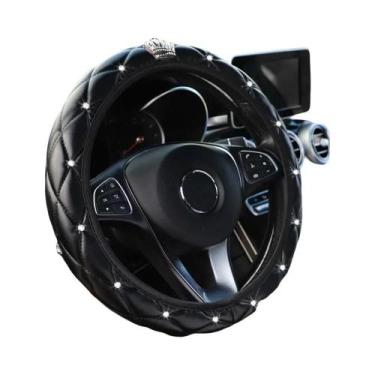 Imagem de Capa De Volante Com Estampa De Pele De Ovelha Artificial Cravejada De 