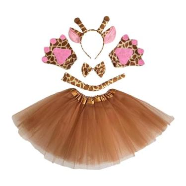 Imagem de Deevoka Animal girafa traje cosplay bandana para baile de máscaras carnaval páscoa vestir-se, Marrom