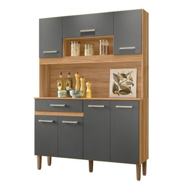 Imagem de Armario Cozinha 7 Portas E 1 Gaveta Magazine 120 Freijo-chumbo