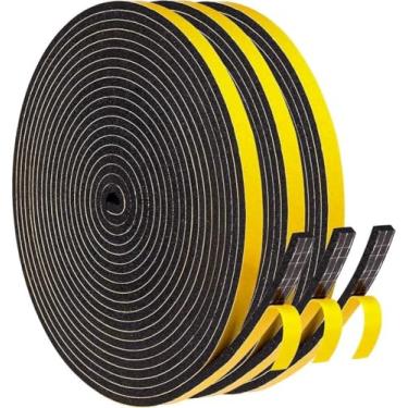 Imagem de Fita de vedação de espuma autoadesiva forte, fita de vedação de espuma para portas e janelas, tiras de isolamento à prova de intempéries à prova de som, tira de vedação AC, anticolisão, antiinsetos (1