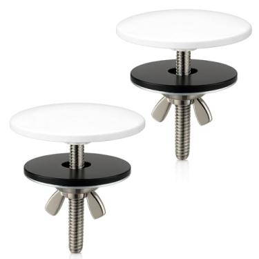 Imagem de ROOGSIH 2 peças de tampa de furo de pia de cozinha de latão sólido, tampa de furo de torneira de 5 cm, tampa de tampa de tampa de placa de furo de torneira com acabamento branco brilhante, tampa de