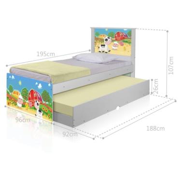 Imagem de Bicama Juvenil Adesivada Fazendinha Colorida