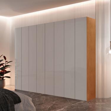 Imagem de Guarda Roupa Casal Atacama 100 MDF 8 Portas e 8 Cabideiros - Naturalle/Off White