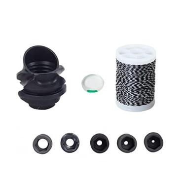 Imagem de SOPOGER Kit de mira com capuz 37/45 de tiro com arco 6X 8X Clarificador e 5 tamanhos de abertura de núcleo interno acessório de caça de arco para arco composto com corda de servir de arco (preto, 45