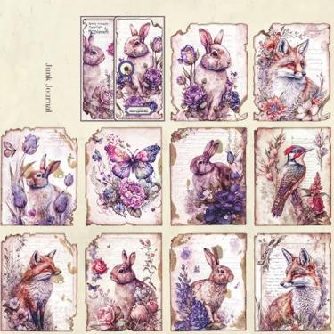 Imagem de 30 peças de adesivos decorativos vintage da série jardim – Livro de material Good Day, conjunto de papel feito à mão para colagem de arte, diário, álbuns de recortes e projetos faça você mesmo, verde