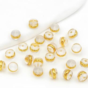 Imagem de Costas de brinco de silicone, suporte de brinco hipoalergênico em forma de hambúrguer, almofadas traseiras de segurança de orelha transparentes e macias para substituição de rolha de embreagem para